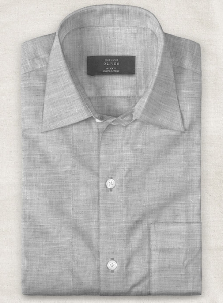 European Gray Linen Shirt - Half Sleeves