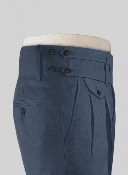 Napolean Slate Blue Double Gurkha Wool Trousers