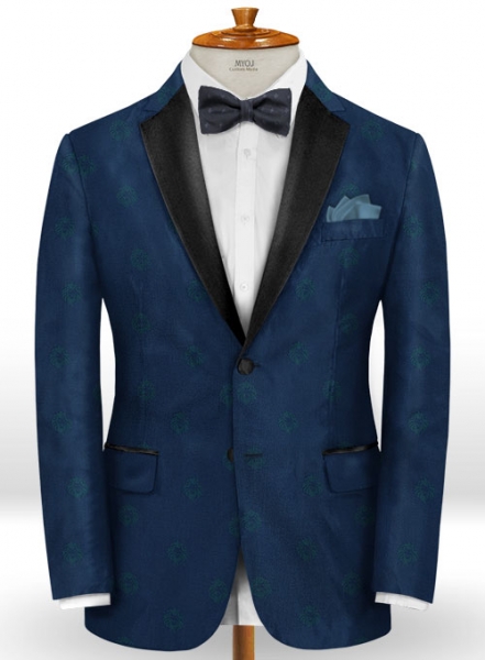 Lion Prussian Blue Wool Tuxedo Jacket