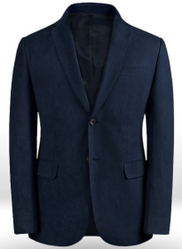 Navy Suede Vegan Leather Blazer