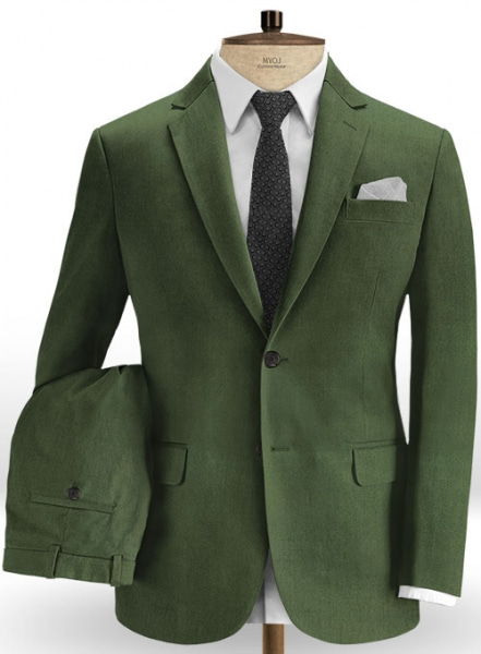 Pine Green Satin Cotton Suit