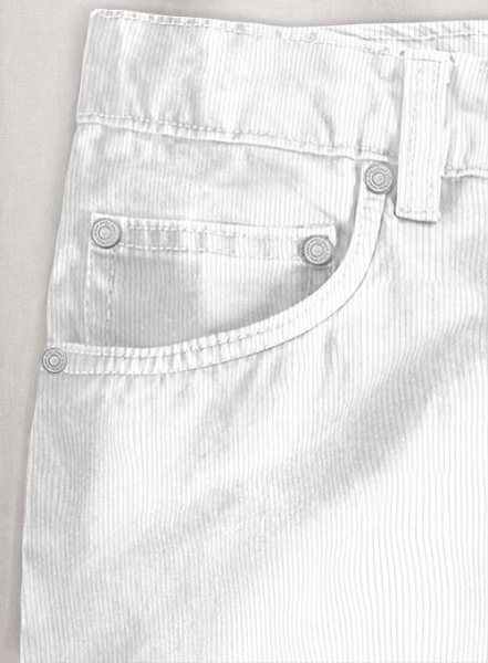 White Stretch Corduroy Jeans