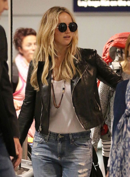 Jennifer Lawrence Leather Jacket #1