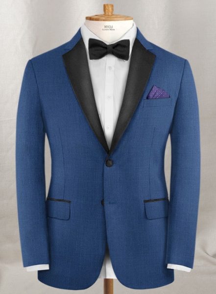 Napolean York Blue Wool Tuxedo Suit