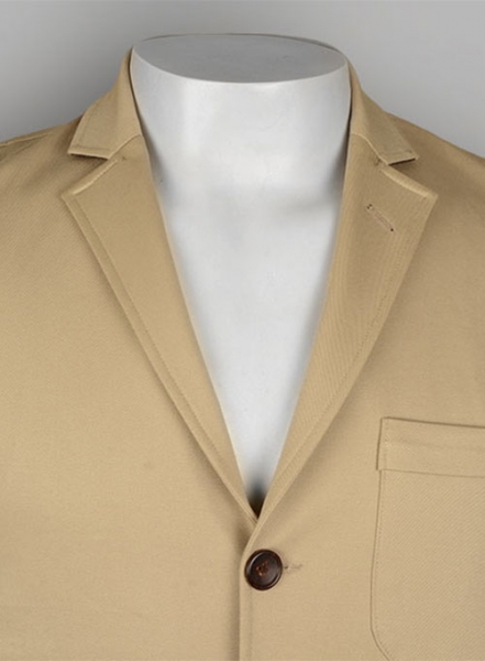 Light Beige Super Cotton Stretch Jacket with Trim