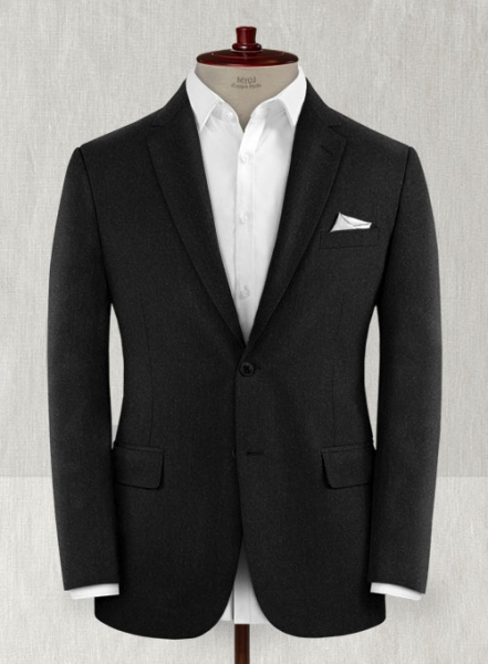 Reda Flannel Black Wool Suit