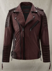 Charles Burnt Wine Leather Jacket