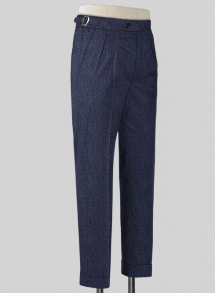 Steel Blue Highland Flannel Wool Trousers