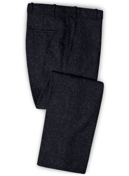 Dark Blue Flecks Donegal Tweed Pants