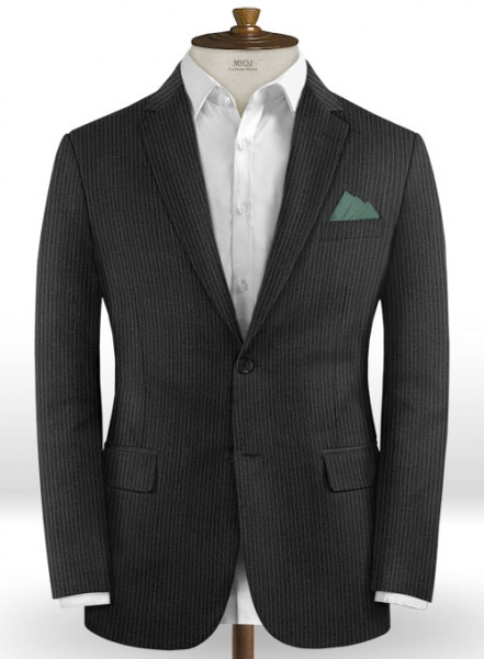 Napolean Mini Stripe Charcoal Wool Jacket