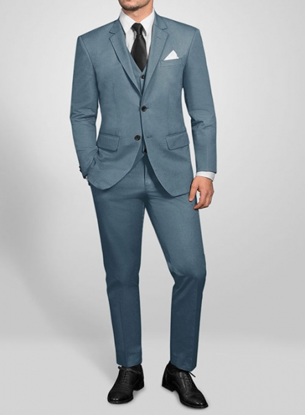 Nord Blue Feather Cotton Canvas Stretch Suit