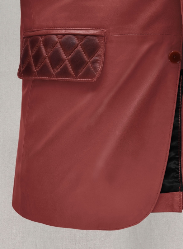 Harper Burnt Red Leather Blazer