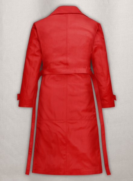 Megan Fox Leather Long Coat