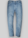 Indigo Corduroy Stretch Jeans - Stone Wash