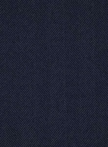 Italian Wide Herringbone Blue Tweed Jacket