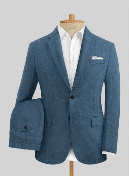 Indigo Blue Pure Linen Suit