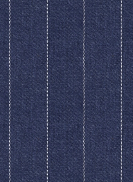 Italian Linen Big Stripe Indigo Blue Jacket