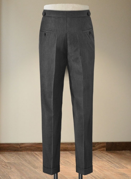 Napolean Stretch Dark Gray Highland Wool Trousers