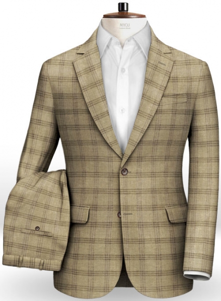 Italian Oatland Beige Linen Suit