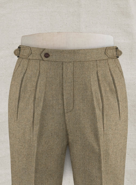 Light Weight Melange Brown Highland Tweed Trousers