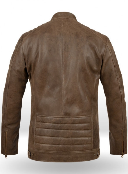 Vintage Gravel Brown Leather Jacket # 657