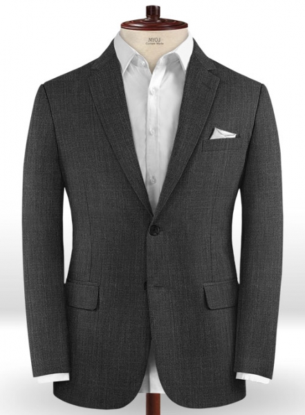 Sharkskin Charcoal Wool Suit