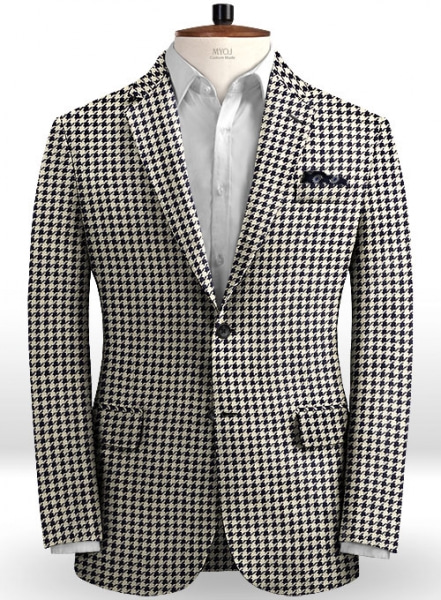 Solbiati Houndstooth Navy Linen Jacket