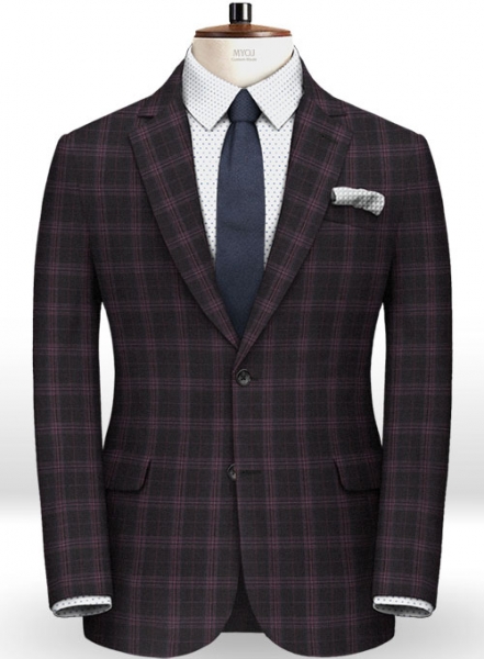 Caviar Purple Checks Wool Jacket