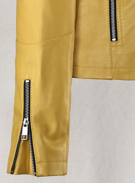 Yellow Rihanna Leather Jacket #1