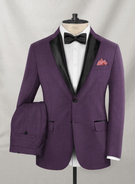 Napolean Purple Wool Tuxedo Suit