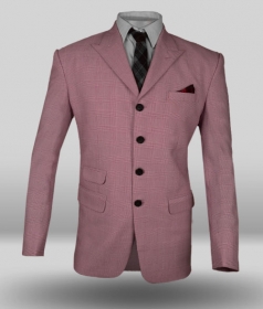 Glen Dark Pink Wool Linen Jacket