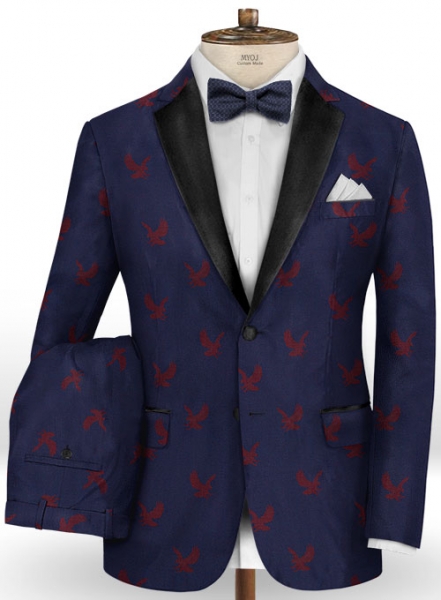 Eagle Oxford Blue Wool Tuxedo Suit