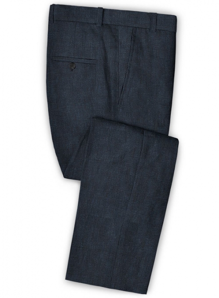 Italian Linen Runway Blue Pants