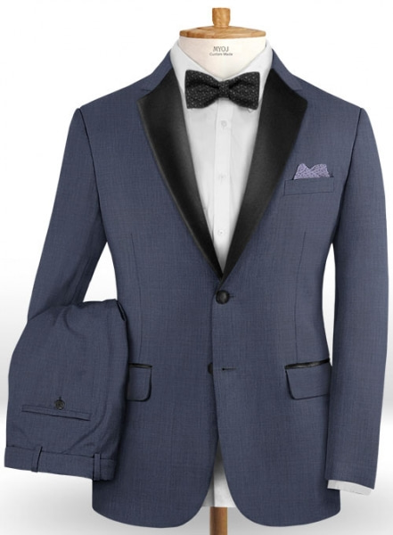 Napolean Tom Blue Wool Tuxedo Suit