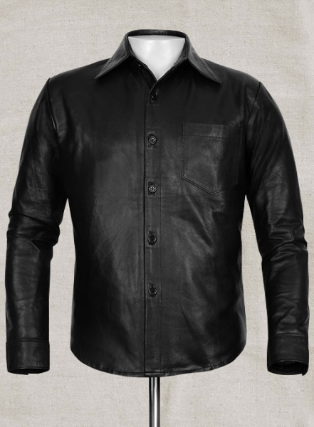 Black Classic Leather Shirt - XXL Regular