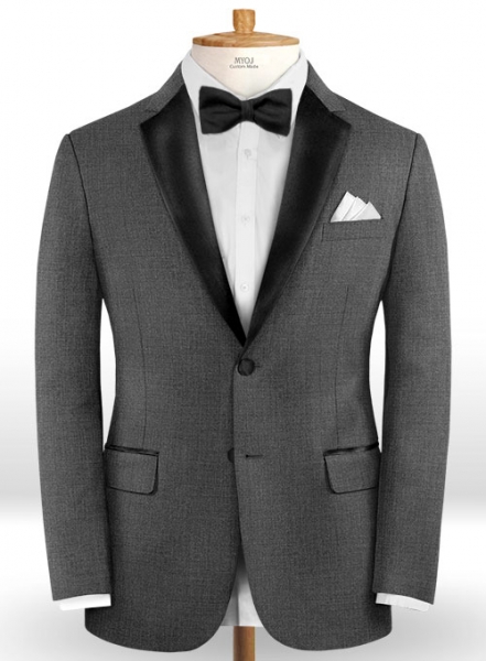 Napolean Mid Charcoal Wool Tuxedo Suit