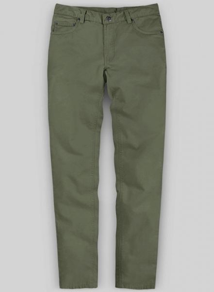 Stretch Summer Olive Green Chino Jeans