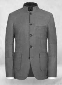 Frosted Mid Gray Terry Rayon Breezer Style Jacket