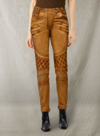 Carrier Burnt Mustard Leather Pants