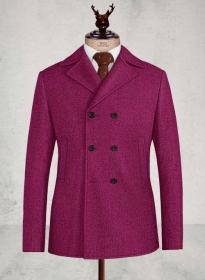 Melange Bubble Pink Tweed Pea Coat