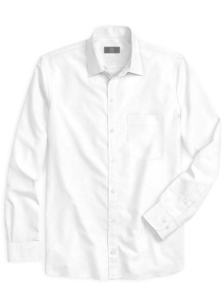 Royal Twill White Cotton Shirt - Full Sleeves