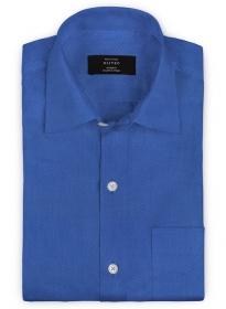 Birdseye Yale Blue Cotton Shirt - Full Sleeves