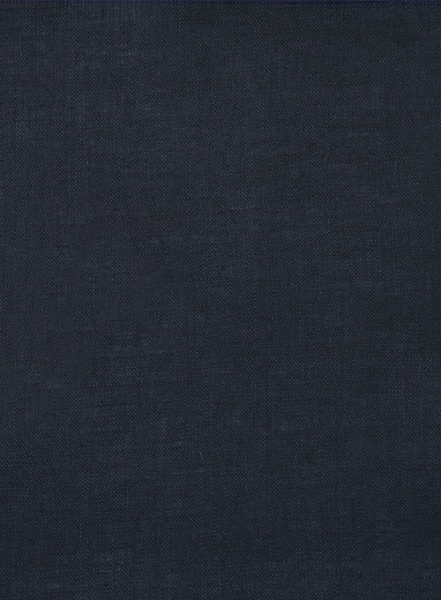 European Dark Blue Linen Western Style Shirt - Half Sleeves