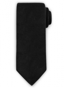 Italian Linen Tie - Black Twill