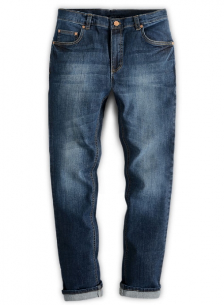 Wangle Blue Indigo Whisker Stretch Jeans