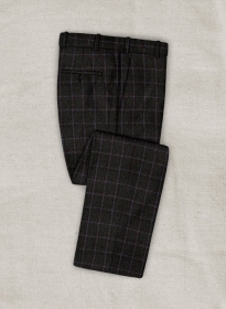 Italian Rimini Dark Gray Checks Tweed Pants