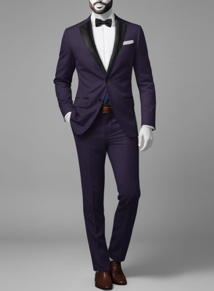 Napolean Eggplant Wool Tuxedo Suit