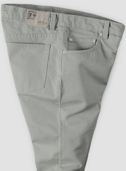 Light Gray Feather Cotton Canvas Stretch Jeans