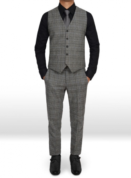 Vintage Sports Checks Gray Tweed Suit