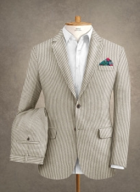 Solbiati Light Brown Seersucker Suit